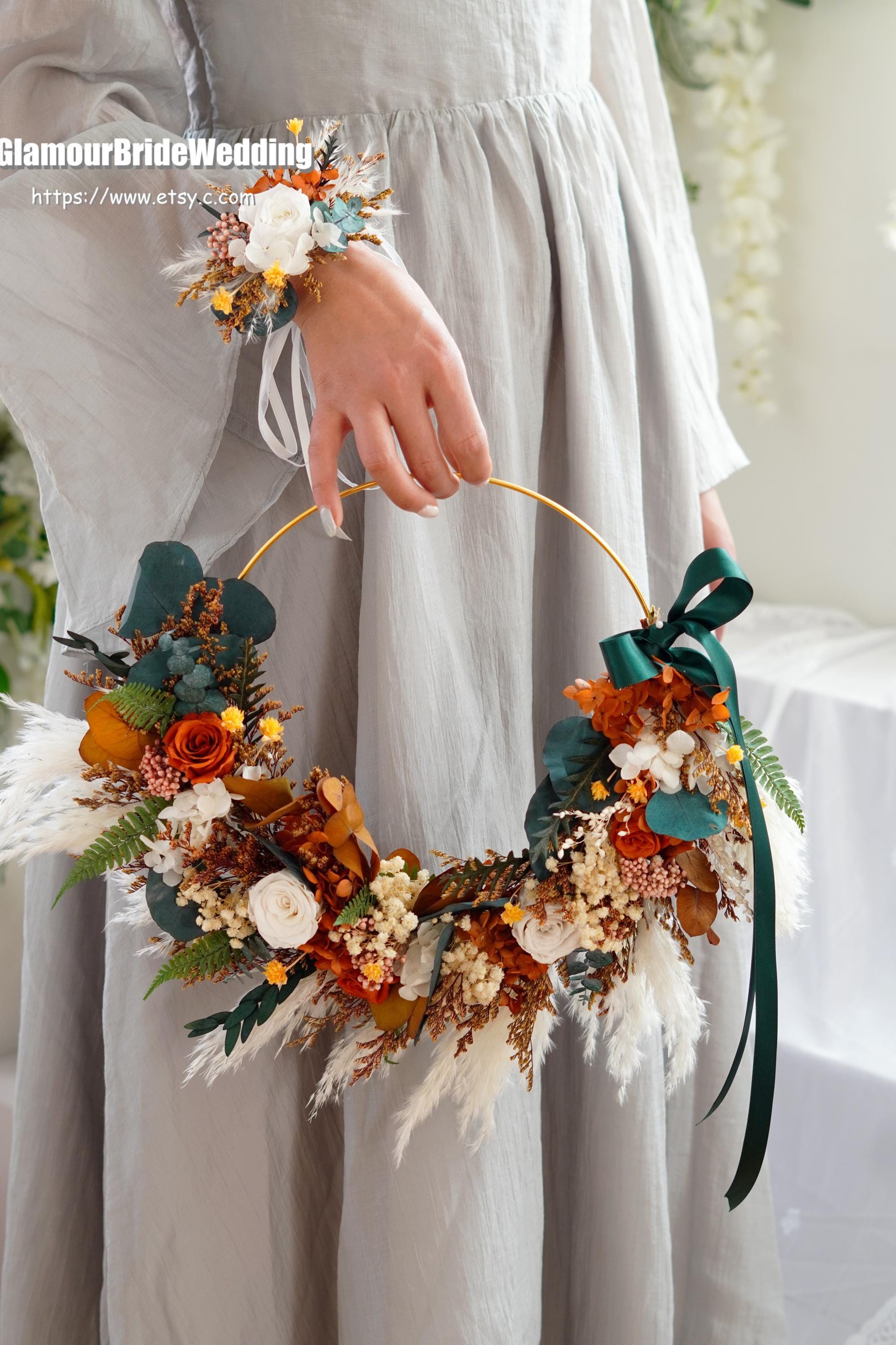 pearl hoop bouquet ♡ブートニア付き pearl hoop bouquet pearl hoop bouquet ♡ブートニア付き pearl hoop bouquet