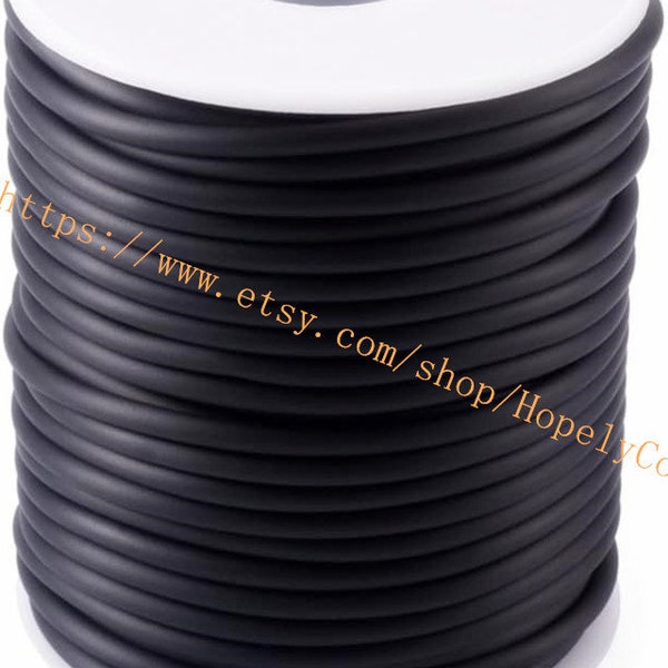 DIY Craft Jewelry 1.5mm 2mm 3mm black Round rubber cord