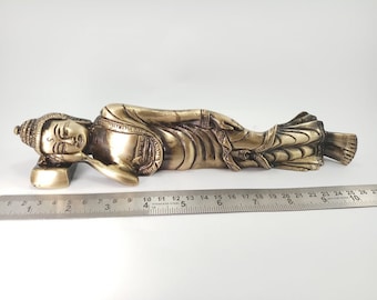 Brass Reclining Buddha Statue