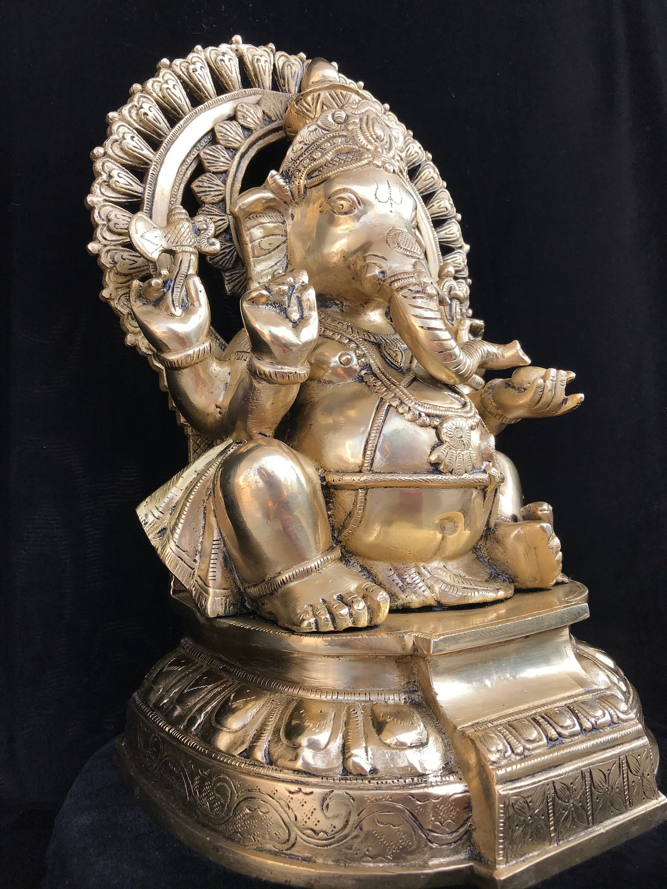 Ganesh Statue Brass Etsy