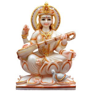 Saraswati god statue marble
