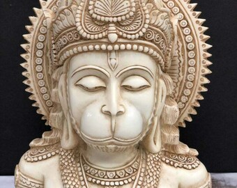 Hanuman Bust Statue: Hindu God Idol, Religious Gift
