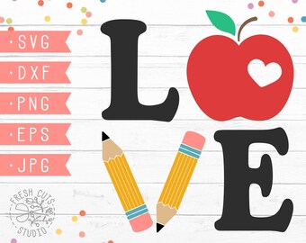 Teacher Love Svg Etsy