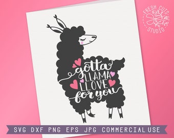 Download Llama valentine svg | Etsy
