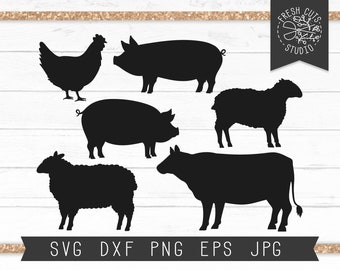 Cow Pig Chicken Svg Etsy