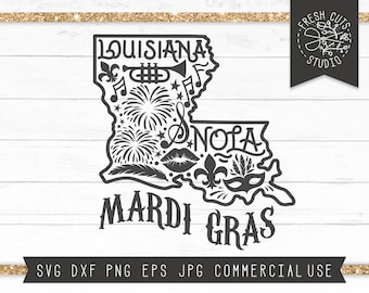 Mardi Gras Svg, Louisiana Svg, New Orleans svg, NOLA svg, Mardi Gras Shirt svg, Louisiana Cut File voor Cricut, Silhouette, Instant Download