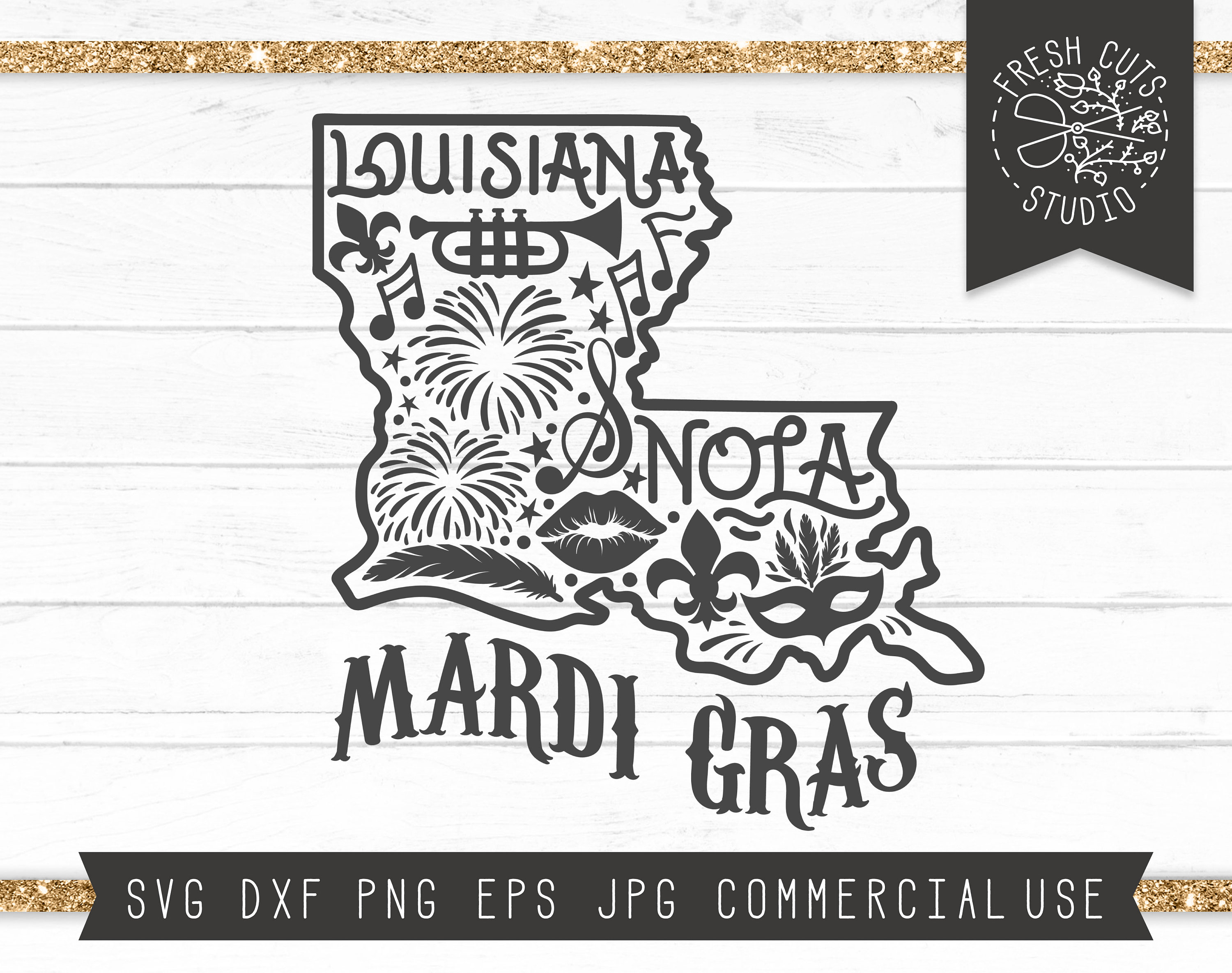 Mardi Gras Large Louisana State Patch – ABLNco