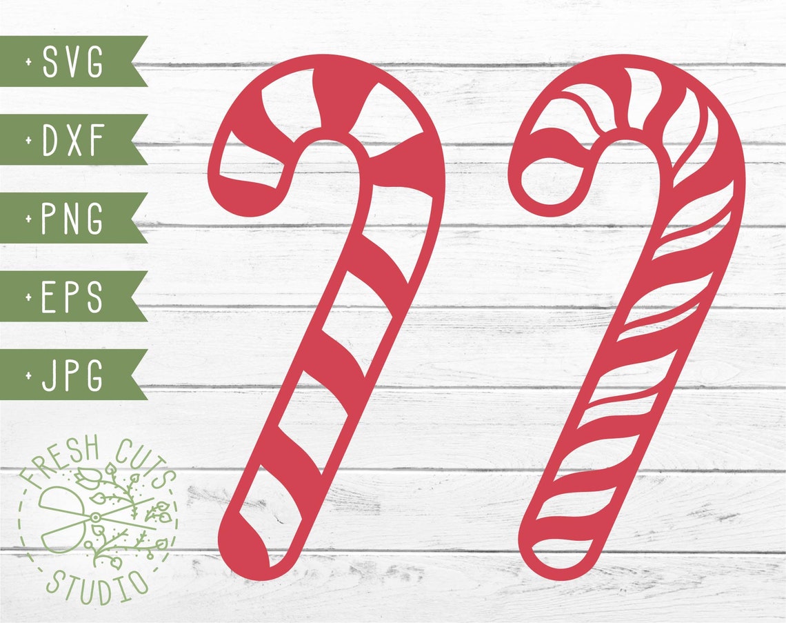 Candy Cane SVG Cut Files, Silhouette Cameo Cricut, Dxf Svg PNG ...