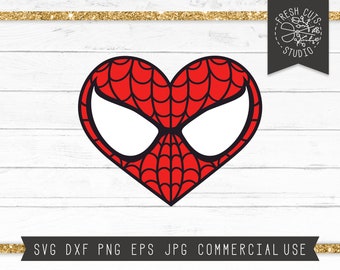 Valentine SVG Cut File, Spider Heart SVG DXF, Superhero Valentine Svg, Valentine's Day Svg Cut File for Cricut, Silhouette, Hero Svg Png Jpg