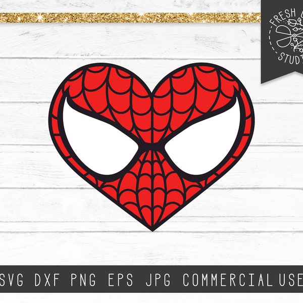 Valentine SVG Cut File, Spider Heart SVG DXF, Superhero Valentine Svg, Valentine's Day Svg Cut File for Cricut, Silhouette, Hero Svg Png Jpg
