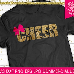 Cheer SVG File Téléchargement instantané, Cheer Cut File pour Cricut, Cheerleader svg, Cheer Word SVG, Cheerleading svg, Cheer Shirt SVG pour les filles