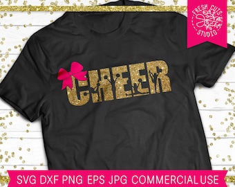 Cheer SVG File Instant Download, Cheer Cut File for Cricut, Cheerleader svg, Cheer Word SVG, Cheerleading svg, Cheer Shirt SVG for Girls