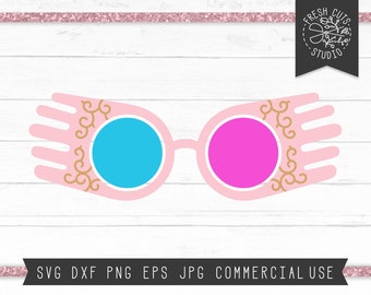 Luna Glasses SVG Cut File, Potter SVG, Wizardry Svg Clip Art, Movie Svg, Wizard Birthday Svg Cutting File for Cricut Silhouette Dxf Png Jpg