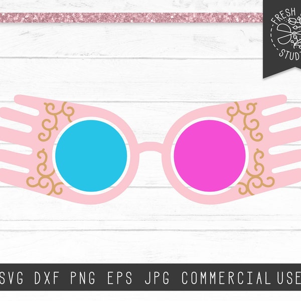 Luna Glasses SVG Cut File, Potter SVG, Wizardry Svg Clip Art, Movie Svg, Wizard Birthday Svg Cutting File for Cricut Silhouette Dxf Png Jpg