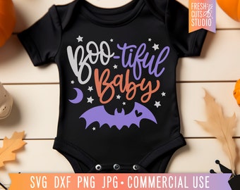 Bootiful Baby SVG, Ragazza Halloween in formato SVG, Divertenti bambini Halloween, Bootiful in formato SVG, Fantasma carino in formato SVG, Design della camicia, Caduta del bambino, Spooky Kids in formato SVG
