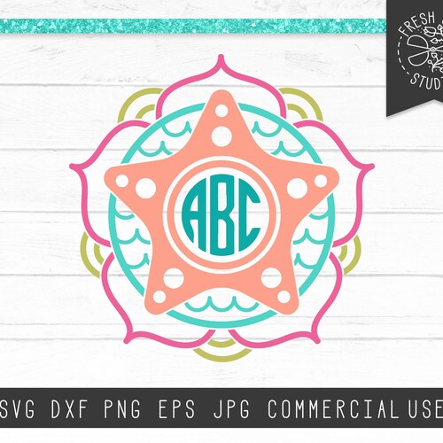 Sea Turtle Monogram Frame SVG Cut File for Cricut Silhouette | Etsy