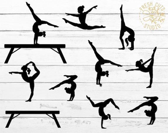 Gymnast SVG Cutting Files, Gymnastics Silhouette Cricut, Cameo, Instant  Download, Tumbling Cheerleading, Dxf Cut Files, Sport Athlete Girl