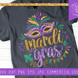 Mardi Gras SVG Cut File for Cricut, Mardi Gras Party svg, Mardi Gras Parade SVG Mask, Fleur De Lis Svg, Carnival Svg, New Orleans svg dxf