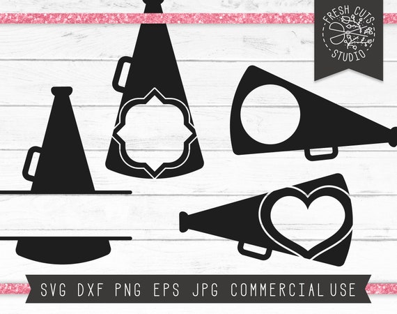 Download Megaphone Monogram Frame Svg Cheer Monogram Frames Svg Etsy