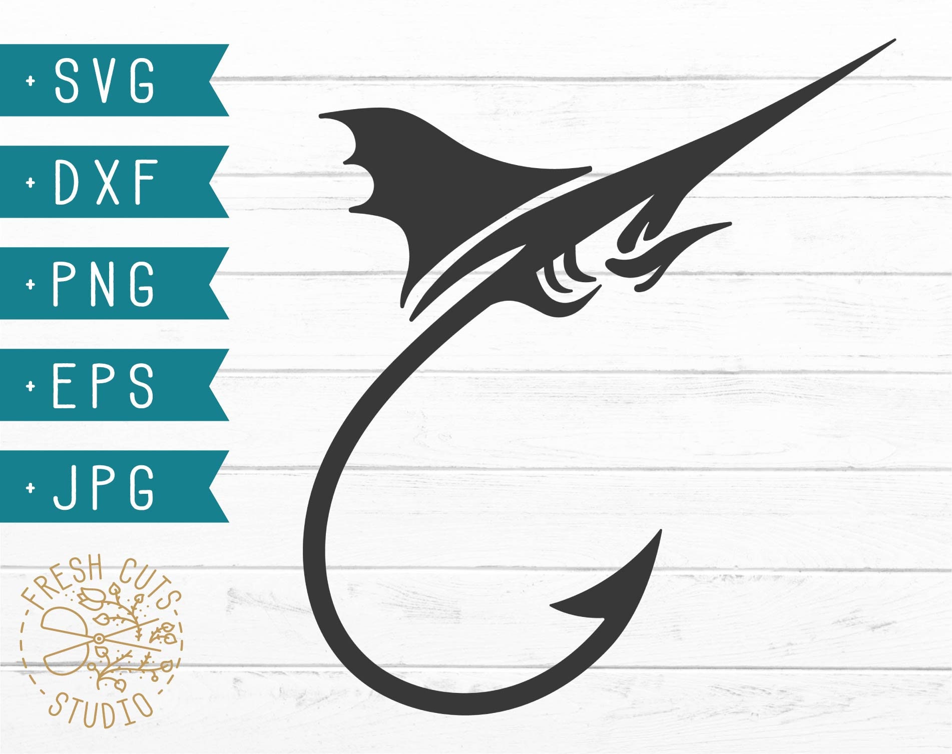 Fishing Hook SVG Cut File for Cricut Silhouette, Fishing svg, Fishing Logo  Clipart, Marlin Fishing, Marlin SVG, Swordfish Svg Design Dxf png