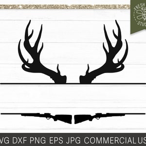 Ciervos hunting marco SVG, ciervos svg, caza svg, rifle svg, Antler svg, Buck svg, caza monograma marco ciervo rifle cortar archivo cricut