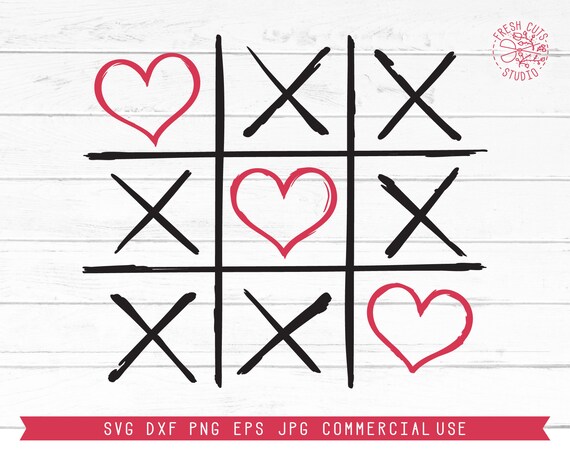 Tic Tac Toe Svg Valentine Xoxo Heart SVG File