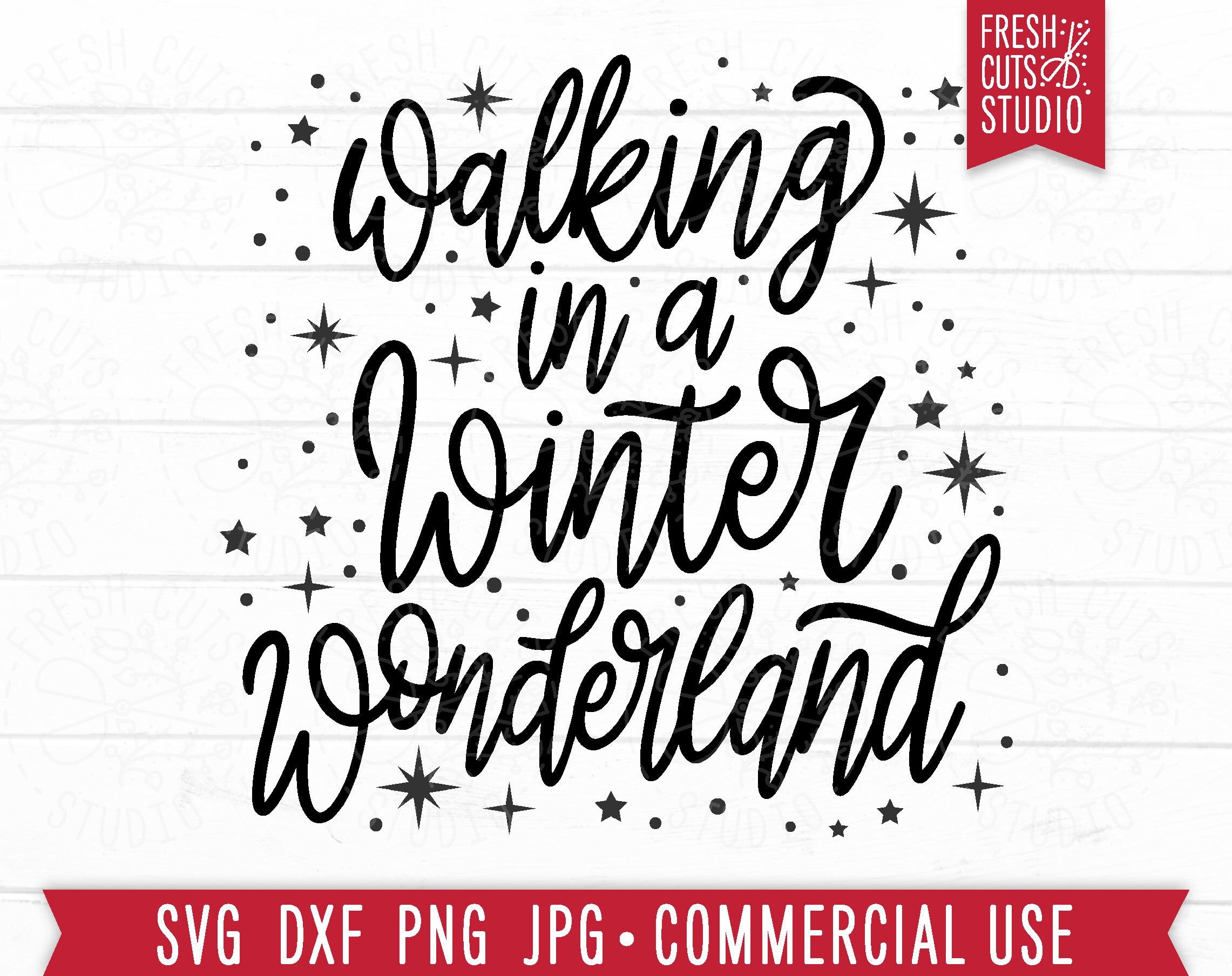 Winter Wonderland SVG, Hand Lettered Christmas SVG Cut File, Snowing ...