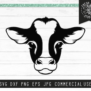 Vache de Face couper fichier instantané télécharger coupe fichiers Svg pour Cricut, Silhouette, bébé vache svg, svg de veau, vache laitière svg, fille de ferme, ferme vie Png