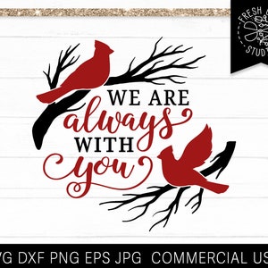 Cardinal SVG File, Memorial svg, Remembrance svg, Grief Loss Loved Ones, Cardinal on Branch svg, Cardinal in tree svg Instant Download dxf