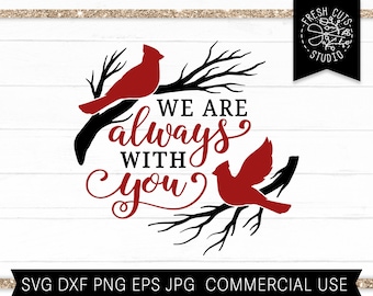 Cardinal SVG File, Memorial svg, Remembrance svg, Grief Loss Loved Ones, Cardinal on Branch svg, Cardinal in tree svg Instant Download dxf