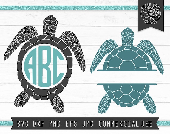 Download Sea Turtle Monogram Frame Svg Cut File For Cricut Silhouette Etsy