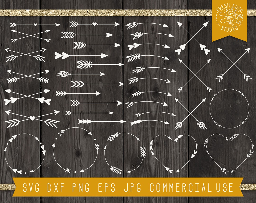 Arrow SVG Bundle, Arrows SVG Cut File, Boho Arrow, Heart Arrows Svg