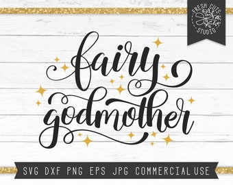 Fata Madrina SVG File di taglio Download immediato Design digitale per macchine da taglio Cricut, Silhouette, mamma mamma Svg, zia Svg, PNG Madrina
