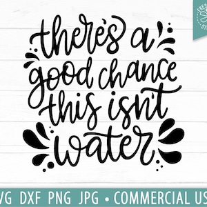 Bere SVG, c'è una buona possibilità che questa non sia acqua svg, vino svg, alcol divertente svg, citazione sarcastica png svg Cut File Cricut, Silhouette