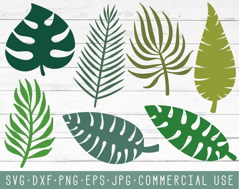 Download Tropical SVG Leaves Cut Files Tropical Palm Fronds SVG | Etsy