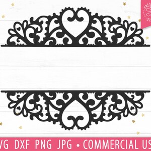 May include: Black and white decorative frame with a heart design. The frame is perfect for adding a touch of elegance to any project.