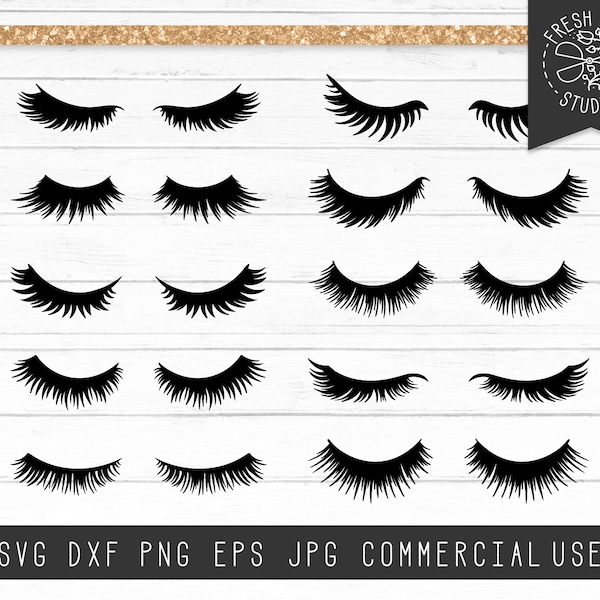 Eyelashes Svg Cut Files for Cricut, Silhouette, Instant Download, Lash Bundle, Svg Bundle, Beauty, Lash Extensions, False Lashes clipart png