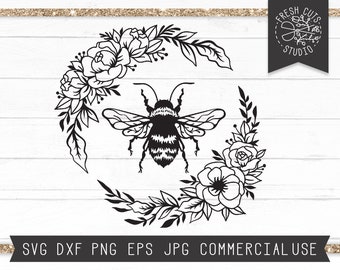 Abeja Svg Cortar Archivo, Abeja Kind svg, Guardar las Abejas Svg, Floral Abeja svg, Descarga Instantánea, Bumble abeja Svg, Wreath Svg, Abeja Miel svg, Bondad svg