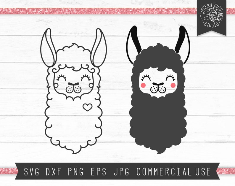 Download Llama SVG Llama Cut File Cute Llama Face Clipart Alpaca | Etsy