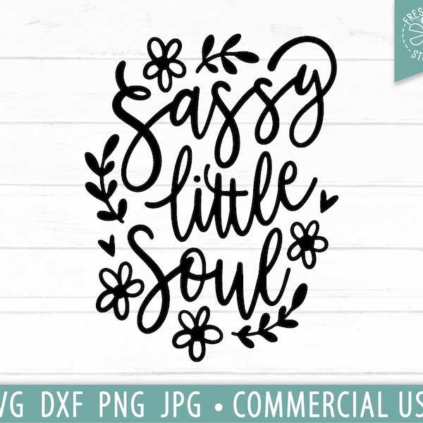 Sassy Little Soul SVG for Girl, Pretty Baby SVG Cut File, Baby Girl Quote svg, Sassy svg, Funny Baby Saying svg for Baby, Toddler Girl Shirt