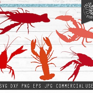 Crawfish SVG Cut File, Mardi Gras Crawfish Boil SVG Clipart, Lobster SVG, Crawdad svg File for Cricut Silhouette, Instant Download dxf png