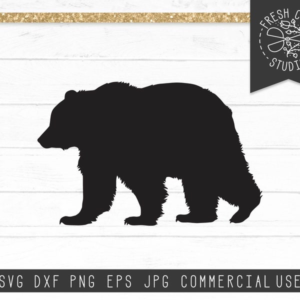 Bear SVG Silhouette, Grizzly Bear svg, Black Bear svg, Brown Bear svg, Cute Bear Silhouette, Instant Download Digital Design for Cricut Png