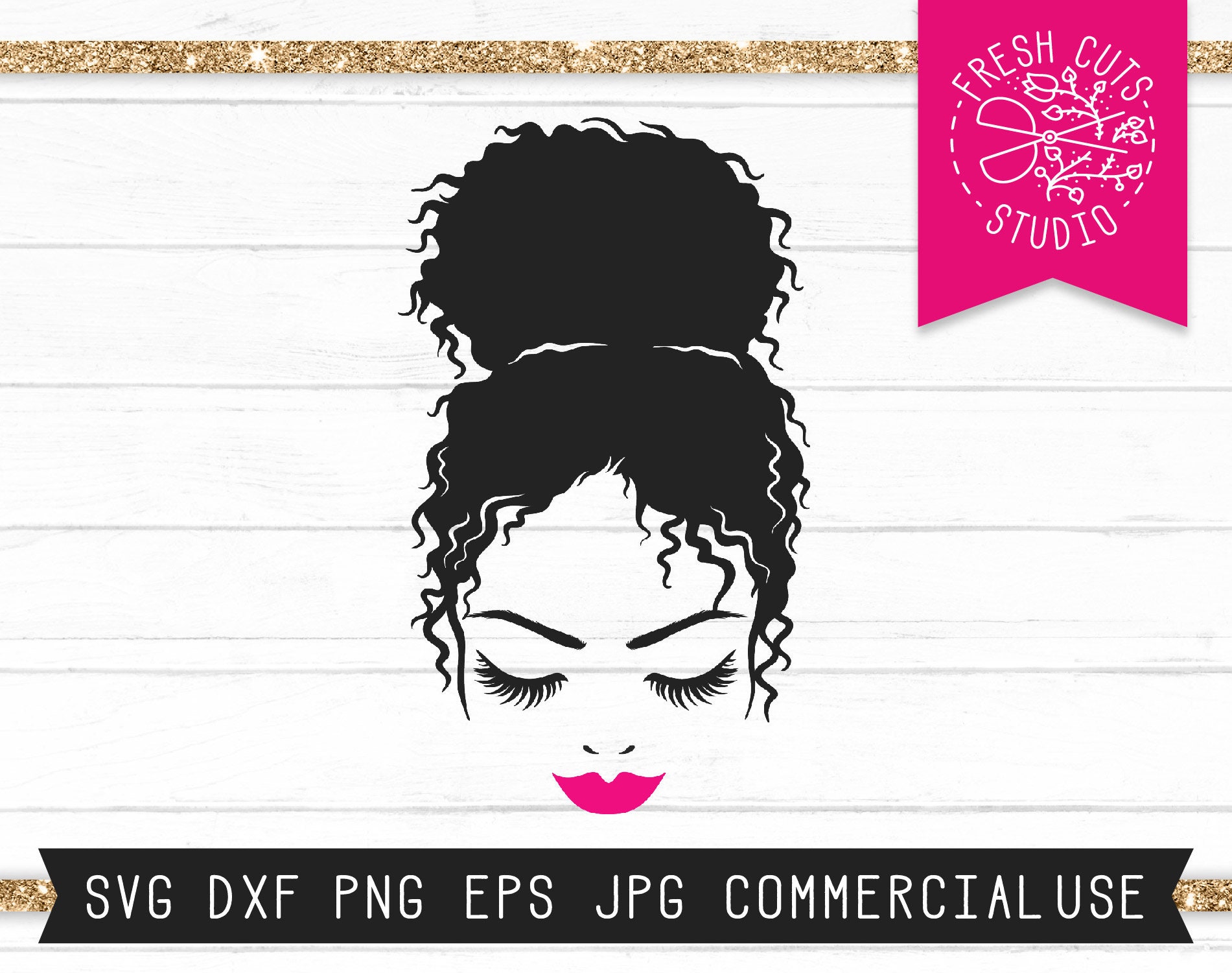 Download Afro Bun SVG Face Cut File for Cricut Eyelashes and Lips ...
