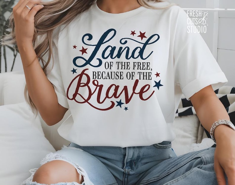 Land of the Free SVG Because of the Brave Cut File for Cricut ...