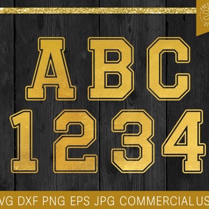 Sport Jersey Font Letters SVG, Sporty Alphabet SVG Cut Files for Cricut, Jersey Numbers, Sporty Varsity Jacket Letters, Instant Download Png