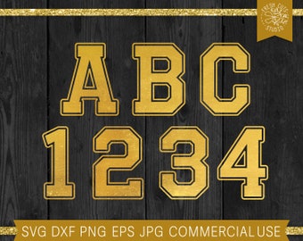 Sport Jersey Font Letters SVG, Sporty Alphabet SVG Cut Files for Cricut, Jersey Numbers, Sporty Varsity Jacket Letters, Instant Download Png