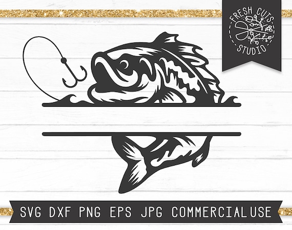 Download Fishing Split Frame Svg Cut File For Cricut Fishing Svg Name Etsy