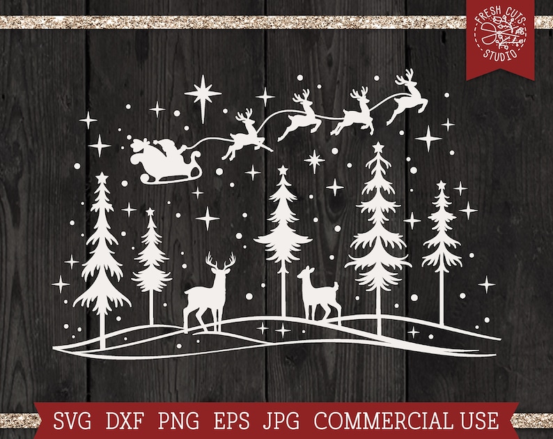 Winter Christmas Deer SVG Santa With Reindeer Cut File Cricut ...