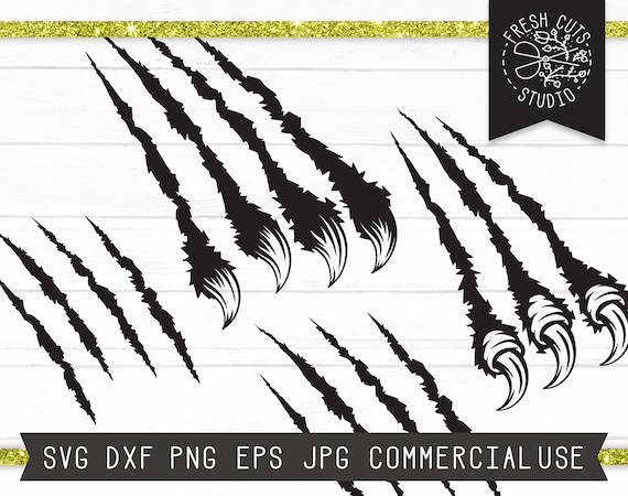 Claw Marks SVG File, Dinosaur Claws svg, Scratch Marks Svg, Scratches svg, Velociraptor Claw Svg Marks, Dinosaur svg, Jurassic svg Bear claw