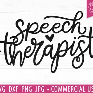 Logopedist SVG Cut File voor Cricut en Silhouette, Hand Lettered Quote PNG Sublimation Design, Commercial Use Designs, dxf png jpg eps